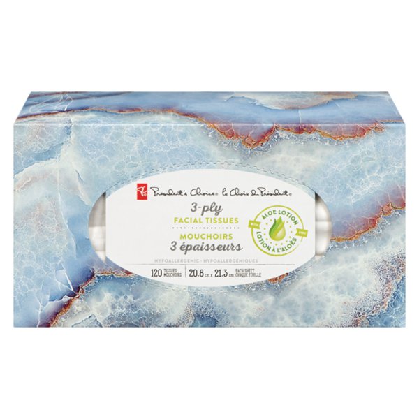 Presidents Choice 3-Ply Lotion Facial Tissues
