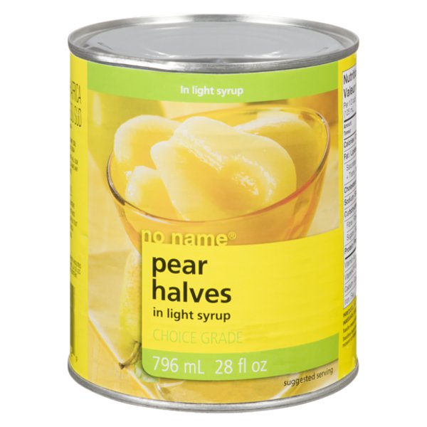 No Name Pear Halves in Light Syrup
