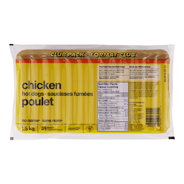 No Name Club Pack Chicken Wieners
