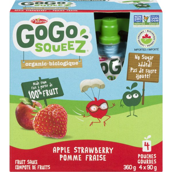 GoGo Squeez Organic Apple Strawberry Applesauce on the Go