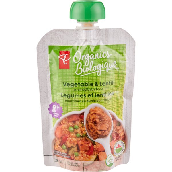 Presidents Choice Organics Vegetable & Lentil Puree