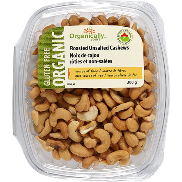 Organically Yours Organic Roasted No Salt Cashews