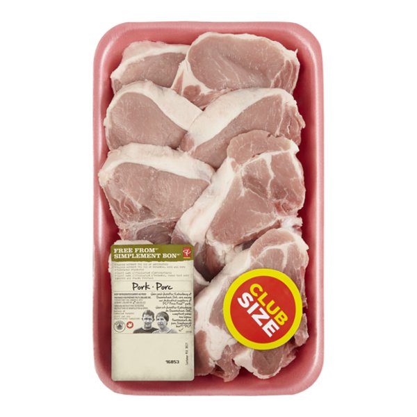 Presidents Choice Free From Club Pack Bone In Pork Center Cut Chop