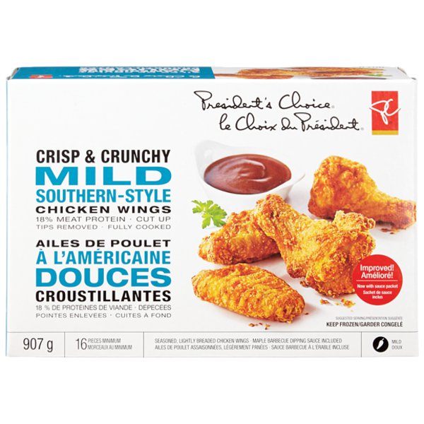 Presidents Choice Crisp & Crunch Mild Southern-Style Chicken Wings With Sauce