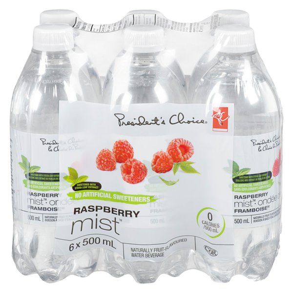 President Choices Regular Raspberry Mist Naturally Fruit Flavoured Water Beverage