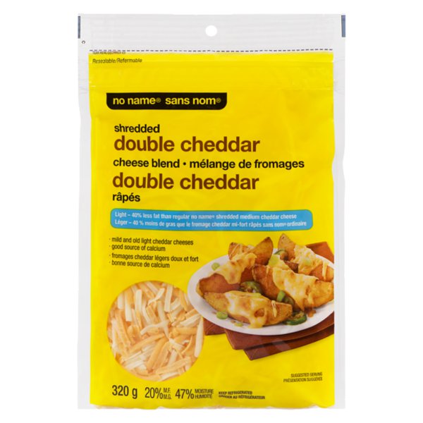 No Name Shredded Light Double Cheddar Cheese