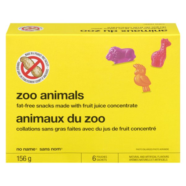 No Name 6s Zoo Animal Fruit Snacks