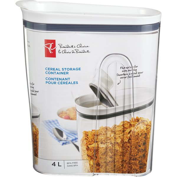 Presidents Choice 4 Liter Cereal Container