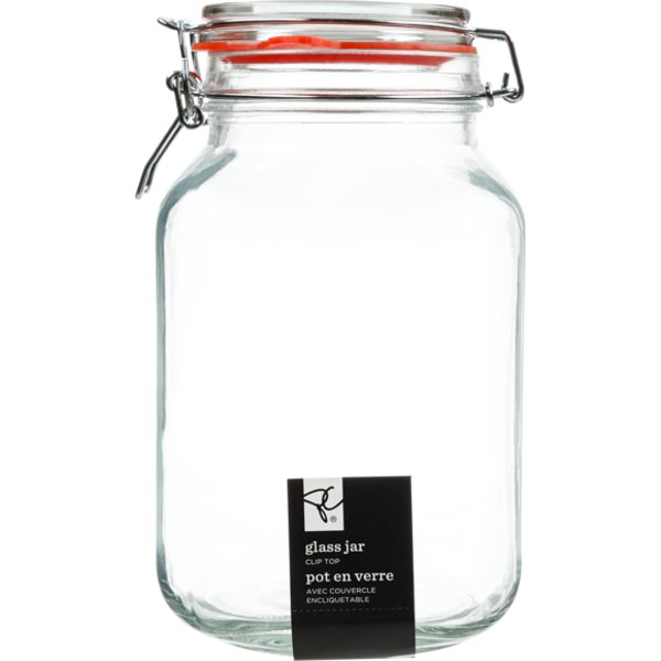 President's Choice 2 Liter Square Clip Jar