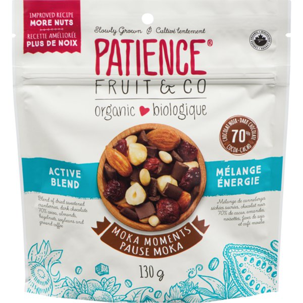Patience Fruit & Co. Organic Active Blend Dried Fruit Moka Moments Pouch