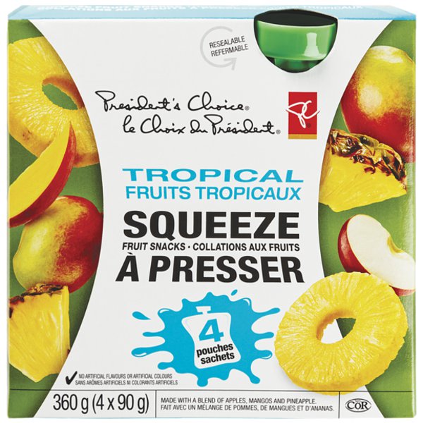 President's Choice Tropical Fruits Squeeze Fruit Snacks