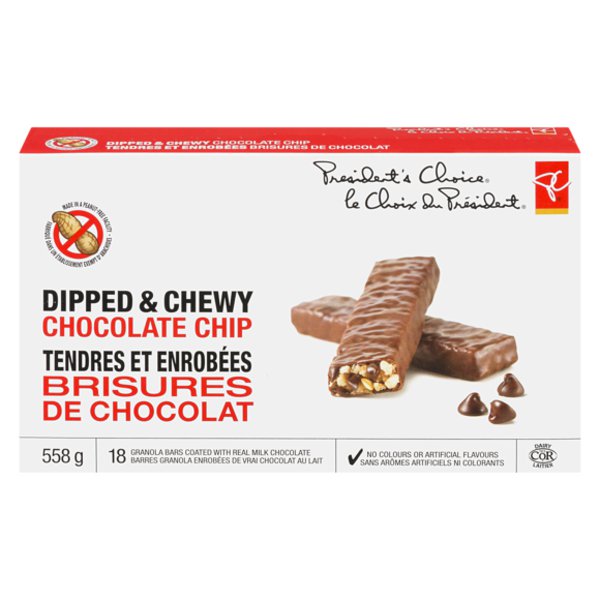 President's Choice Peanut Free Dipped & Chewy Chocolate Chip Granola Bars