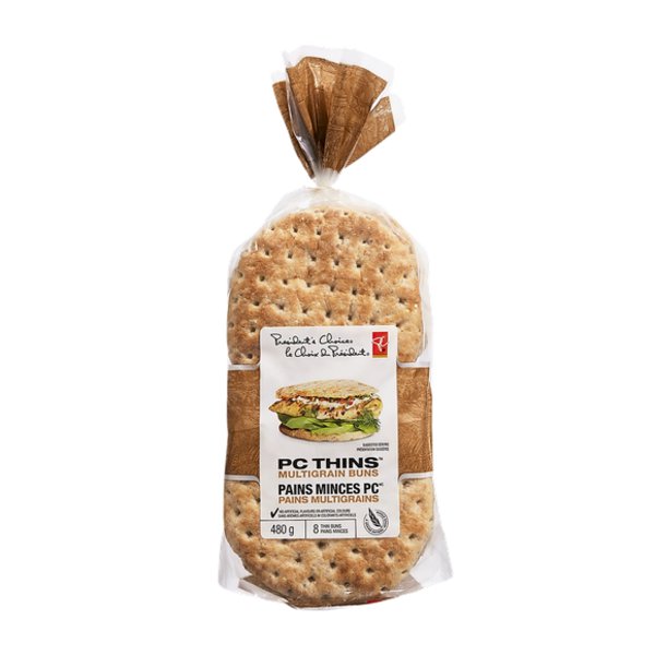 Presidents Choice Thins Multigrain Round Buns