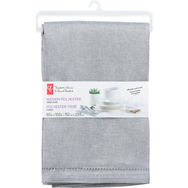 Presidents Choice 60" X 102" Gray Woven Tablecloth