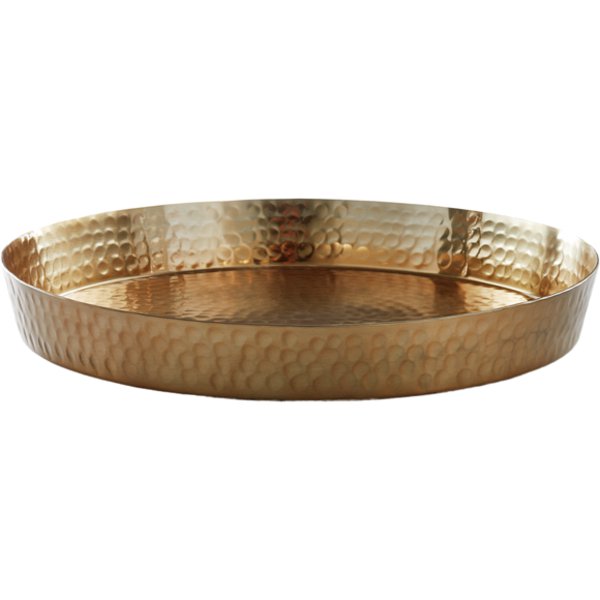 Presidents Choice Round Gold Hammered Tray