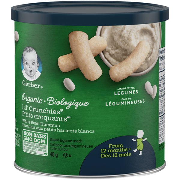 Gerber Organic Lil Crunchies White Bean Hummus Baby Food