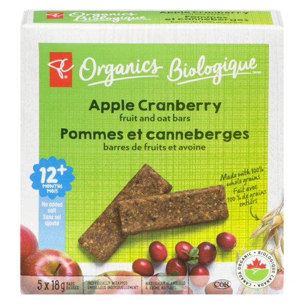 President Choice Organics Fbars Apple Cranberry