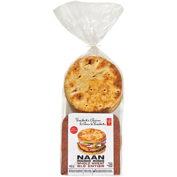Presidents Choice Whole Wheat Naan Rounds
