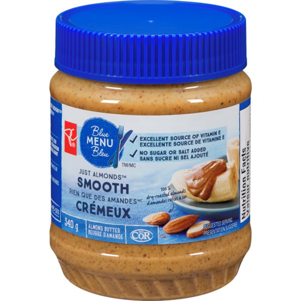 Presidents Choice Blue Menu Smooth Almond Butter