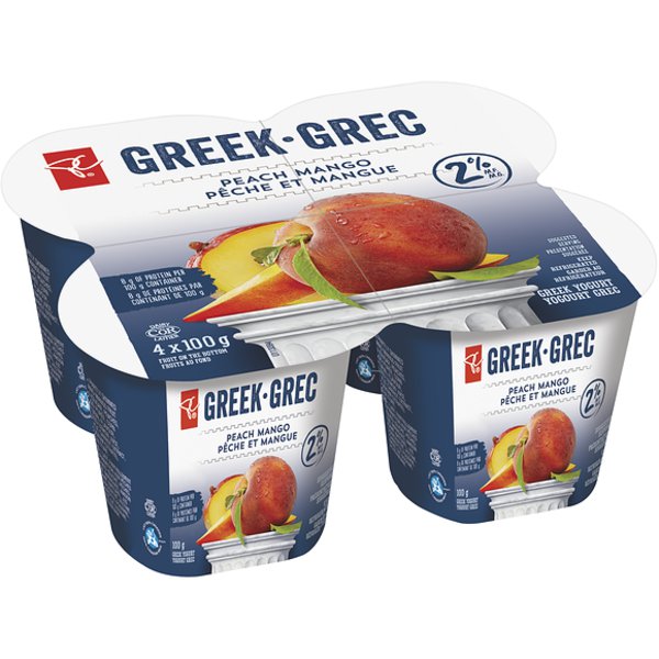 President's Choice 2% M.F. Peach Mango Fruit Greek Yogurt