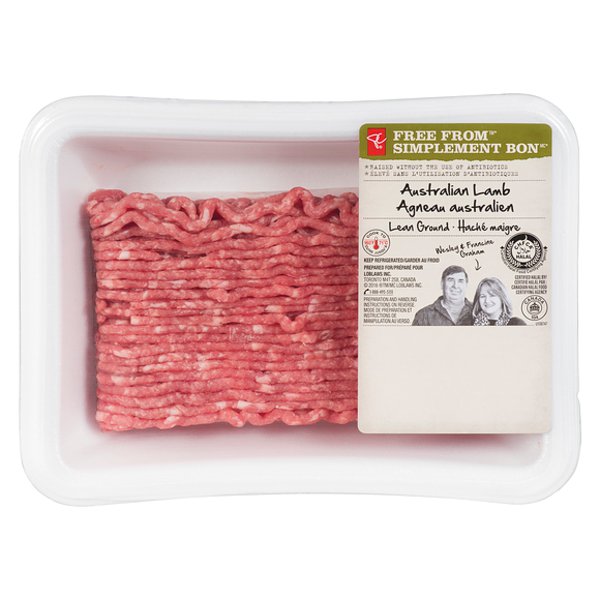 Presidents Choice Vacuum Pack Fresh Ground Lamb