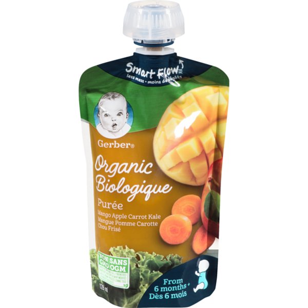 Gerber Organic Puree Mango Apple Carrot & Kale Juice Blend