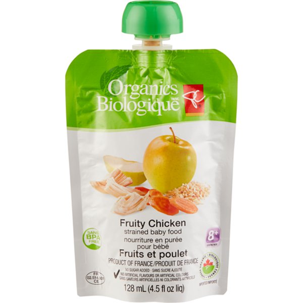 Pc Organics Fruity Chicken Strained Baby Food