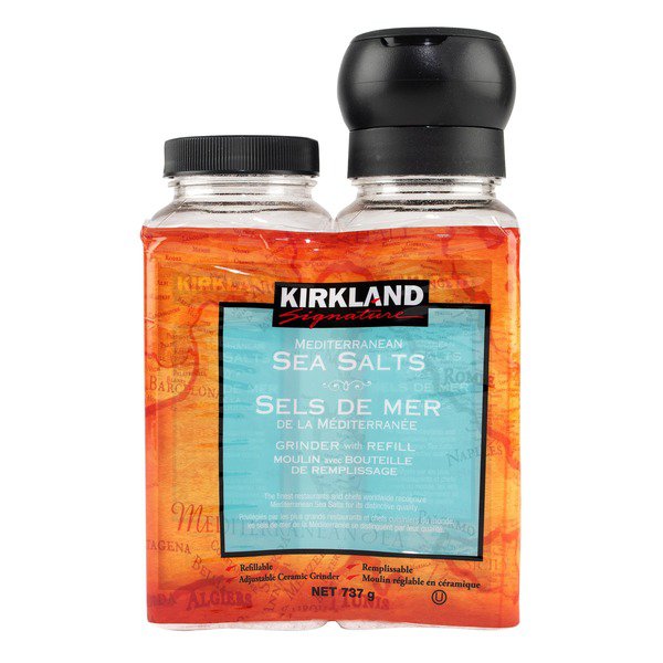 Kirkland Signature Sea Salt with Grinder & Refill