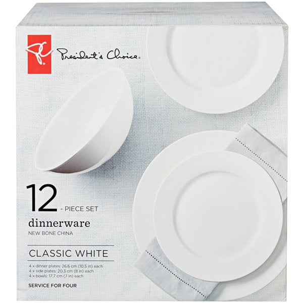 Presidents Choice Classic White 12 Pc Set