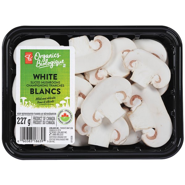 Presidents Choice Organics White Sliced Mushroom