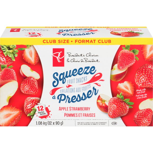 Presidents Choice CP Peach, Apple, & Strawberry Squeeze Fruit Snacks