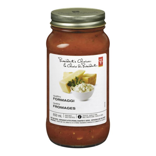 Presidents Choice Quattro Formaggi Pasta Sauce