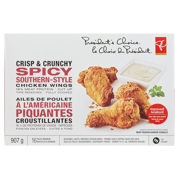 Presidents Choice Regular Spicy Southern Chicken Wing with Sauce