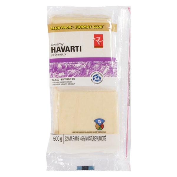 Presidents Choice Creamy Havarti Cheese Slices Pack