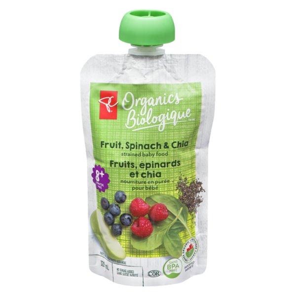 PC Organics Berry Spinach & Chia Baby Food Pouch