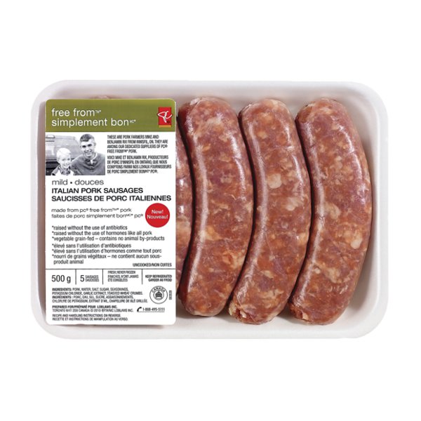 Presidents Choice Free From Mild Italian Pork Sausages