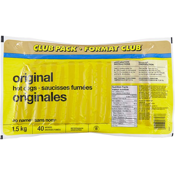 No Name Club Pack Original Hot Dog Wieners