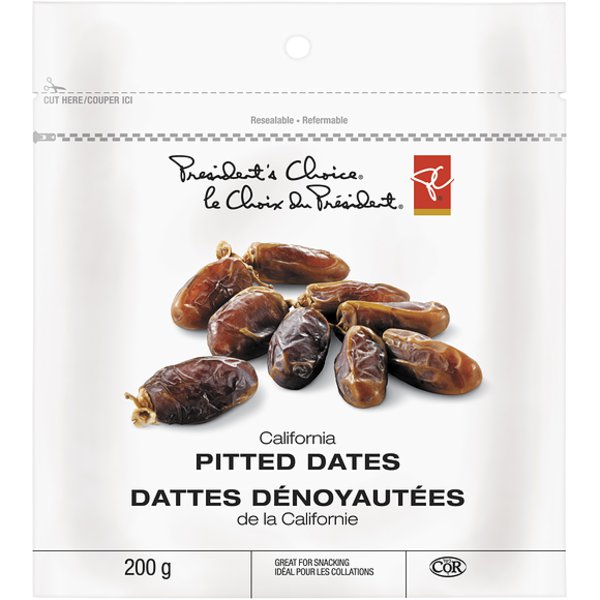 Presidents Choice California Pitted Dates Snack