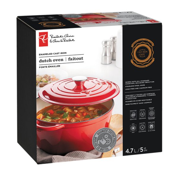 Presidents Choice 5 Quart Red Dutch Oven