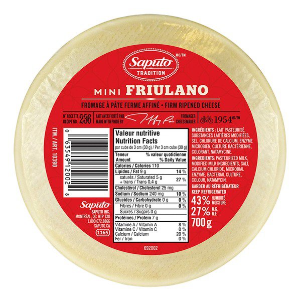 Saputo Friulano Cheese