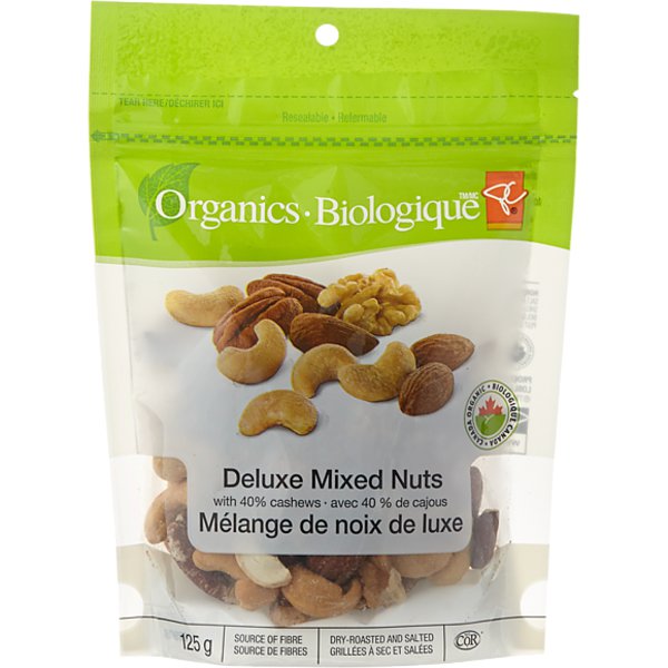 Presidents Choice Organics Deluxe Mixed Nuts With 40% Cashews