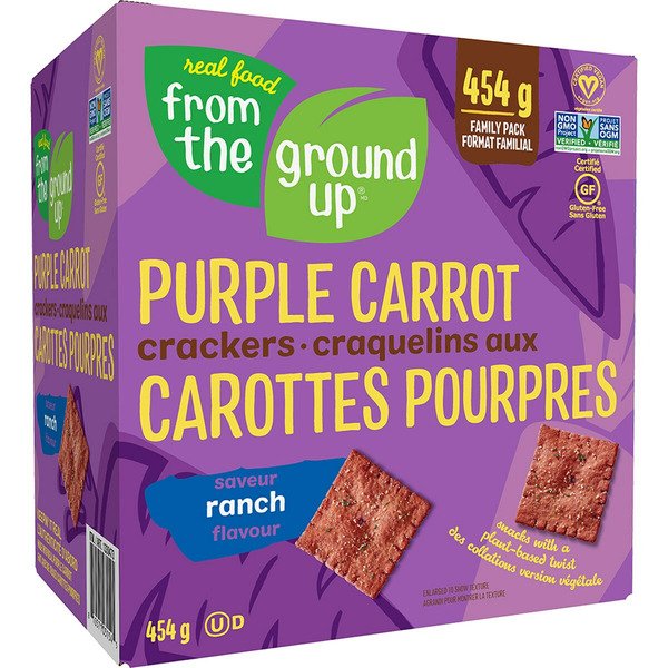 From the Ground Up Purple Carrot Crackers Ranch Flavour