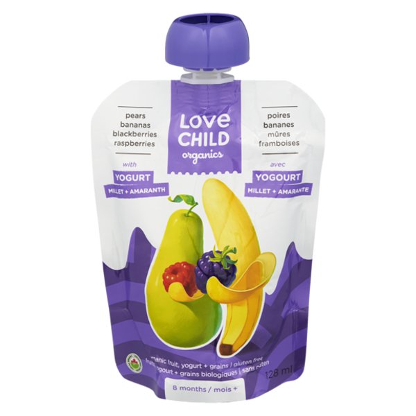 Love Child Organics Pears, Bananas, Blackberries & Raspberries With Yogurt, Millet & Amaranth