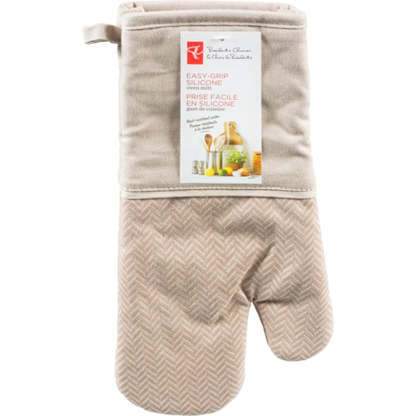 Presidents Choice Taupe Easy Grip Oven Mitt