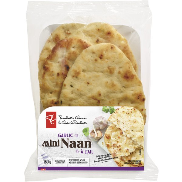 Presidents Choice Garlic Mini Naan Flatbreads