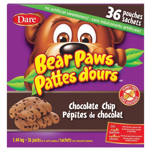 Dare Bear Paws Chocolate Chip Cookies