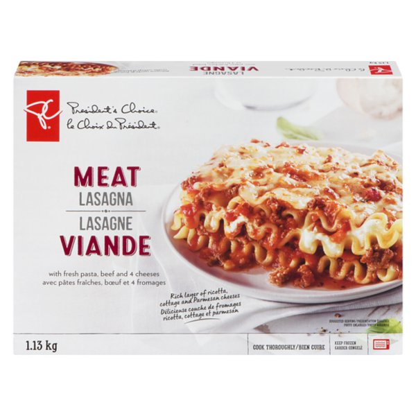 Presidents Choice Meat Lasagna