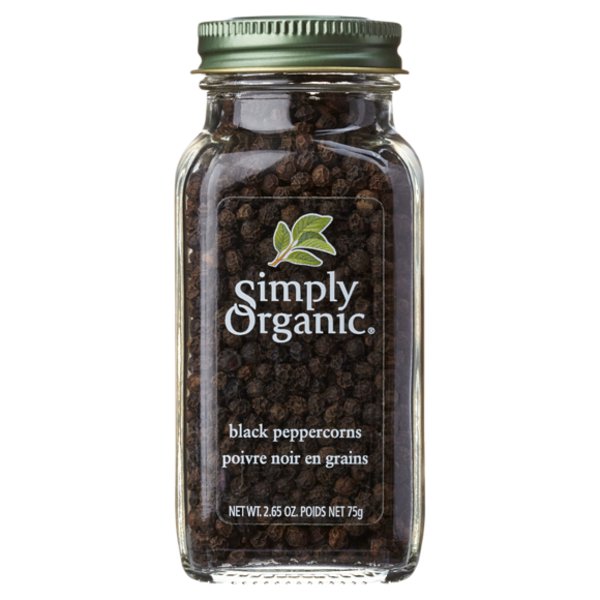 Simply Organic Organic Whole Black Peppercorn With Grinder