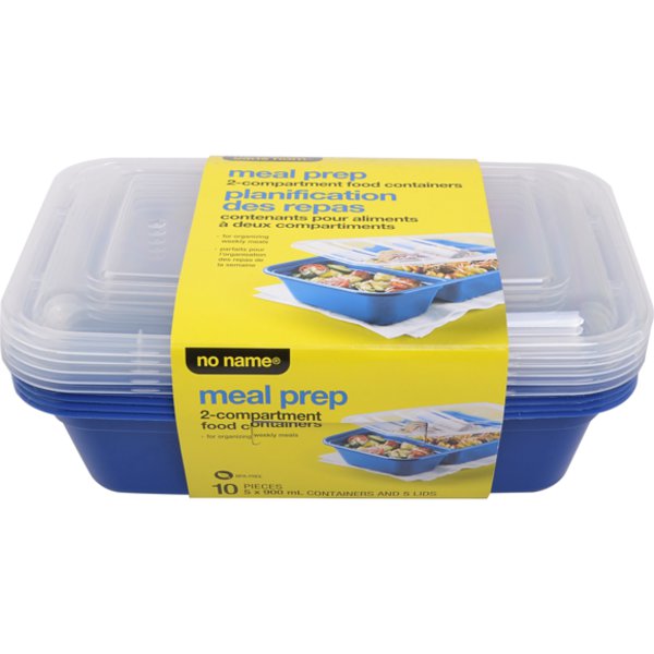 No Name 2-Compartment Clear Container Set