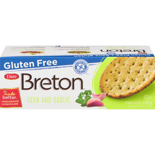 Dare Breton Gluten Free Herb & Garlic Crackers